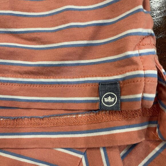 Peter Millar Seaside Short Sleeve Golf Striped Polo Shirt Mens Size Medium - Picture 6 of 6